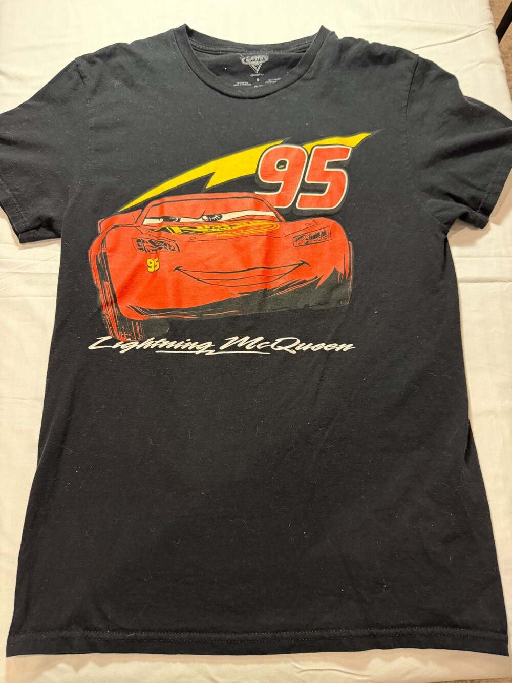 Disney Pixar Cars Lightning McQueen 95 Black T-Shirt